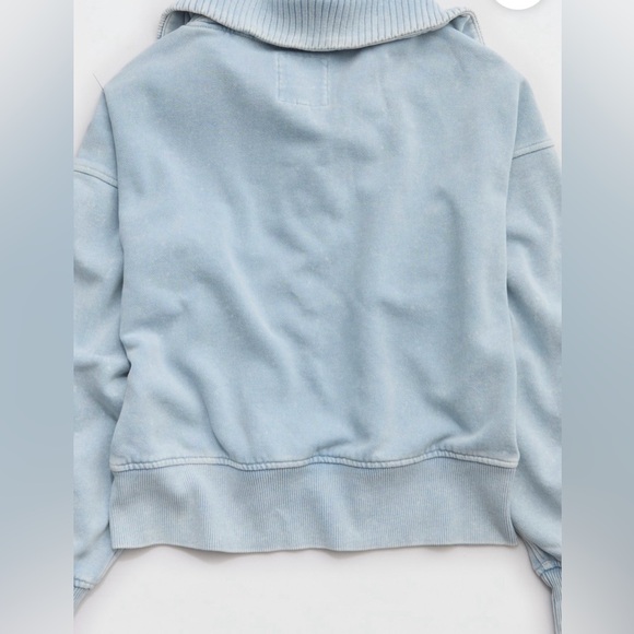 Aerie Collared Sweatshirt with Button Detail - Picture 7 of 8